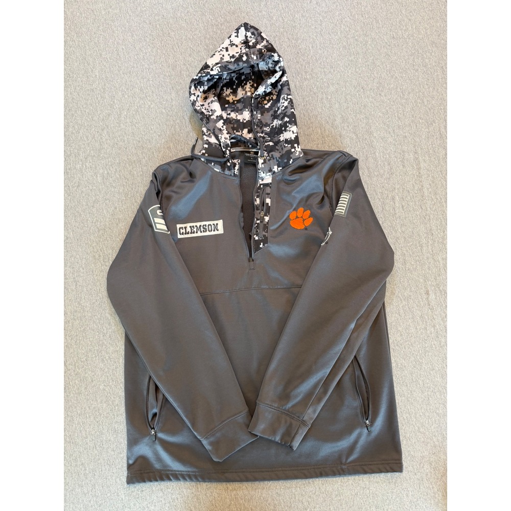 Colosseum Clemson Tigers OHT Military Appreciation Digital Camo Hoodie Mens L